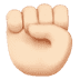 ✊🏻 raised fist: light skin tone display on Apple